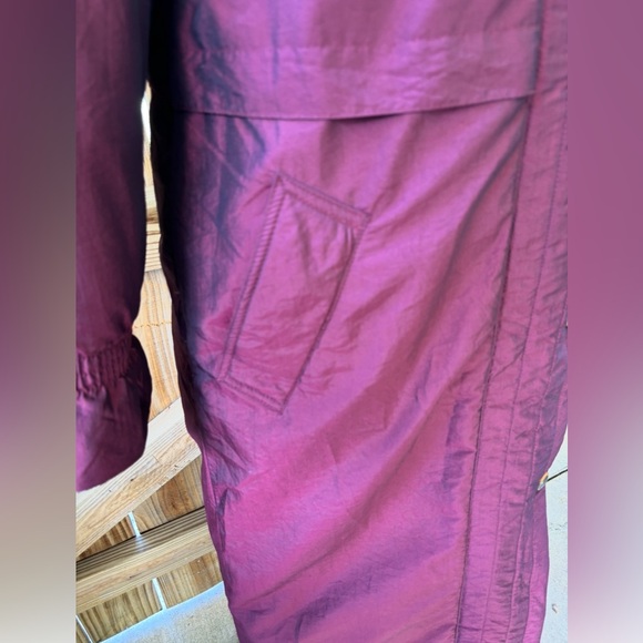 Vintage John Weitz Down Puffer Cocoon Coat with Hood Purple Teal & Blue Size MP - Picture 9 of 16